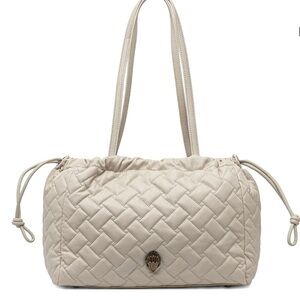 Kurt Geiger Quilted Leather Shoulder Bag, Bone
